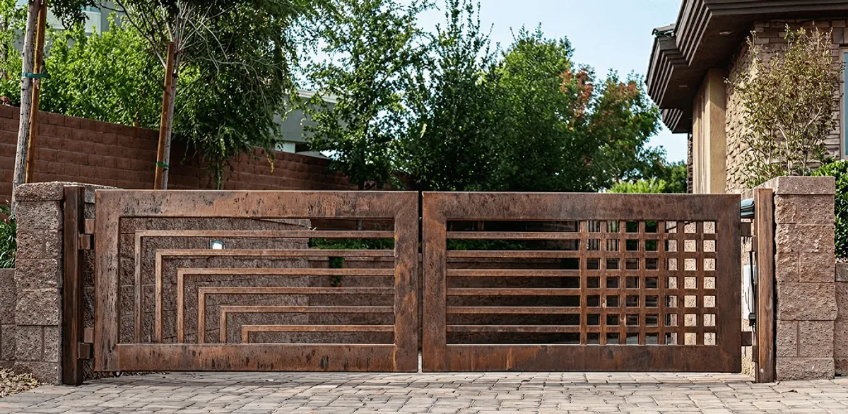Custom driveway gate installation for a home entrance in San Diego, CA